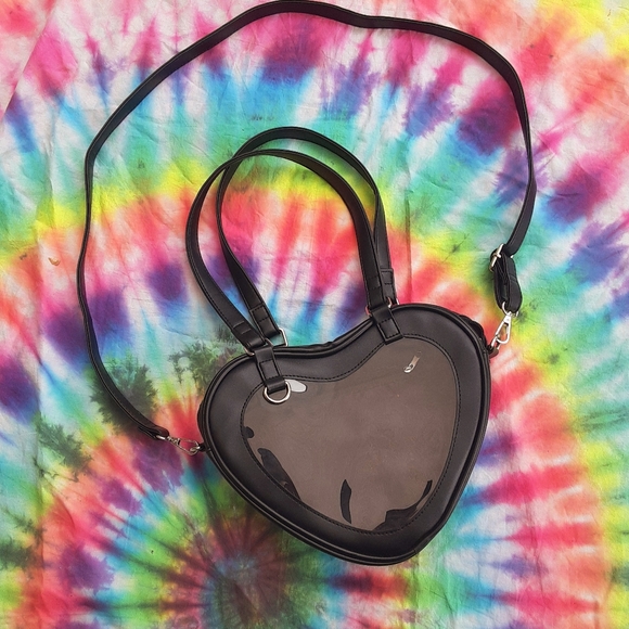 Sold. Dolls Kill clear heart purse - Picture 2 of 7